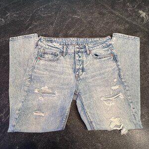 American Eagle Tomgirl Ripped Light Wash Jeans, 4 Short